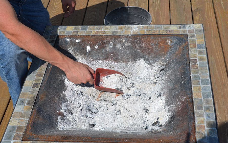 Mini Scoop used to remove ashes from a firepit.